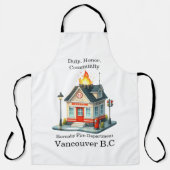 Brandweerman bij Station 22 bij schemering Schort (Voorkant)