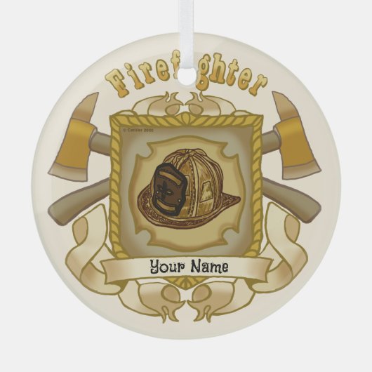 Brandweerman Bijl Schild ornament (Voorkant)