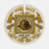 Brandweerman Bijl Schild ornament (Achterkant)