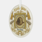 Brandweerman Bijl Schild ornament (Voorkant links)