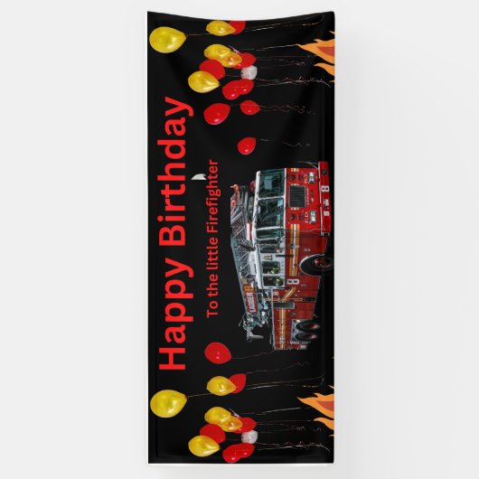 brandweerman Birthday Banner (Verticaal)