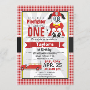 Brandweerman, Birthday Party Kaart