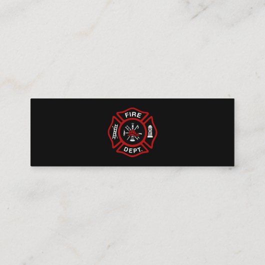 Brandweerman Black Mini Visitekaartje (Achterkant)