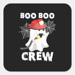 brandweerman Boo Boo Crew Halloween Ghost Fireman Vierkante Sticker