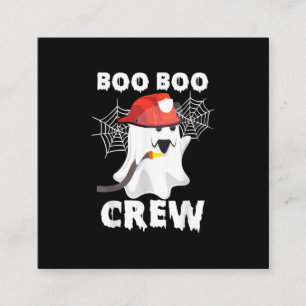brandweerman Boo Boo Crew Halloween Ghost Fireman Vierkante Visitekaartje