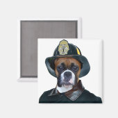 Brandweerman boxer hond magneet (Voorkant / Achterkant)
