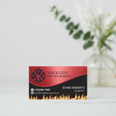 Brandweerman Brandweer Brandweerman Modern Rood Visitekaartje (Staand voorkant)