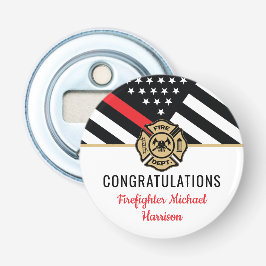 Brandweerman Brandweer Diploma Uitblinker Button Flesopener