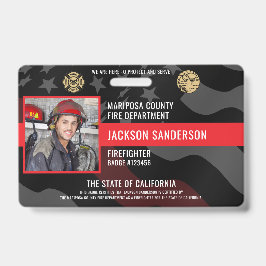 Brandweerman Brandweer Foto Medewerker ID Badge