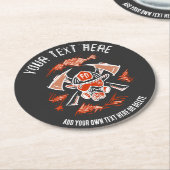 Brandweerman / Brandweer Gift Sjabloon. Ronde Kartonnen Onderzetter (Gebogen)
