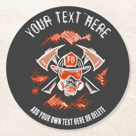 Brandweerman / Brandweer Gift Sjabloon. Ronde Kartonnen Onderzetter