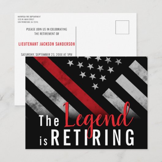 Brandweerman brandweer pensioen aankondigingskaart (Voorkant / Achterkant)