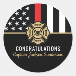 Brandweerman Brandweer Pensioen Brandweerman Ronde Sticker