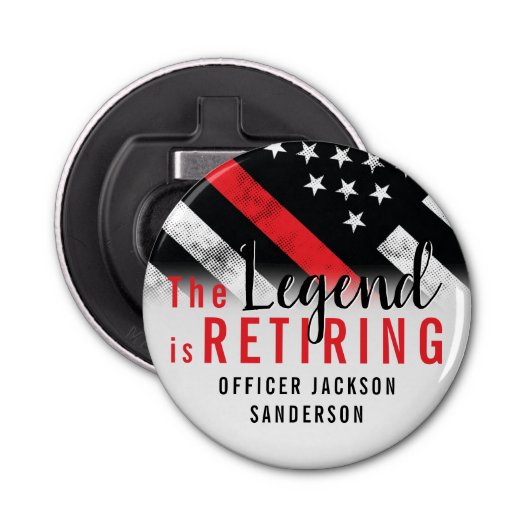 Brandweerman brandweer pensioen button flesopener (Voorkant)