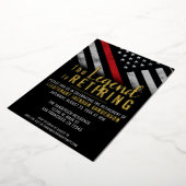 Brandweerman brandweer pensioen folie uitnodiging (Gedraaid)