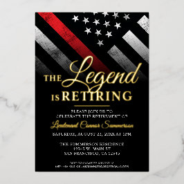 Brandweerman brandweer pensioen folie uitnodiging