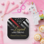 Brandweerman brandweer pensioen papieren bordje (Feest)