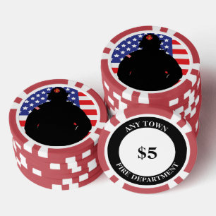 Brandweerman Brandweer Redding Amerikaanse Vlag Poker Chips