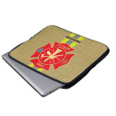 Brandweerman Brandweer Redding Bunker Gear Maltese Laptop Sleeve (Voorkant onderkant)