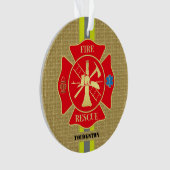 Brandweerman Brandweer Redding Bunker Gear Maltese Ornament (voorkant)
