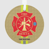 Brandweerman Brandweer Redding Bunker Gear Maltese Ornament (achterkant)