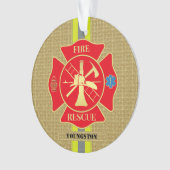 Brandweerman Brandweer Redding Bunker Gear Maltese Ornament (voorkant)