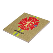 Brandweerman Brandweer Redding Bunker Gear Maltese Tegeltje (Zijkant)