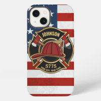Brandweerman brandweer reddingsdienst USA vlag aan