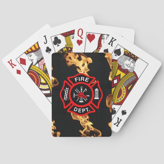 brandweerman | Brandweer Rood schild Pokerkaarten (Achterkant)