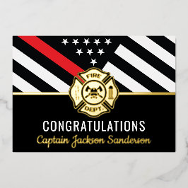 Brandweerman brandweer vlag brandweerman pensioen folie uitnodiging