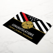 Brandweerman brandweer vlag brandweerman pensioen folie uitnodiging (Gedraaid)