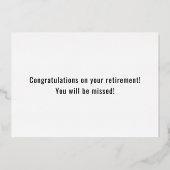 Brandweerman brandweer vlag brandweerman pensioen folie uitnodiging (Achterkant)