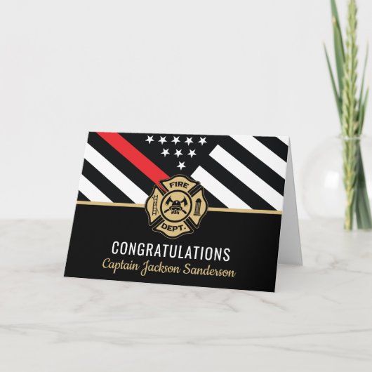 Brandweerman brandweer vlag brandweerman pensioen kaart (Voorkant)