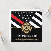 Brandweerman brandweer vlag brandweerman pensioen kaart (Voorkant / Achterkant in situ)