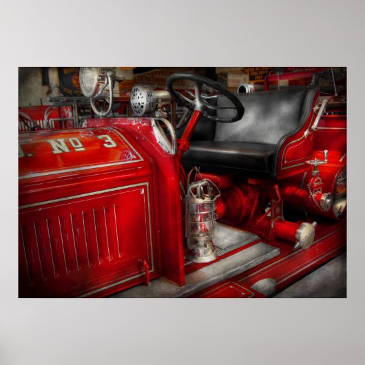 Brandweerman - Brandweerauto No 3 Poster (Voorkant)