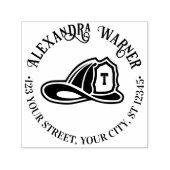 Brandweerman Brandweerhelm Naam Adres Zelfinktende Stempel (Design)