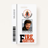 Brandweerman / brandweerman afdeling foto id sjabl badge (Voorkant)