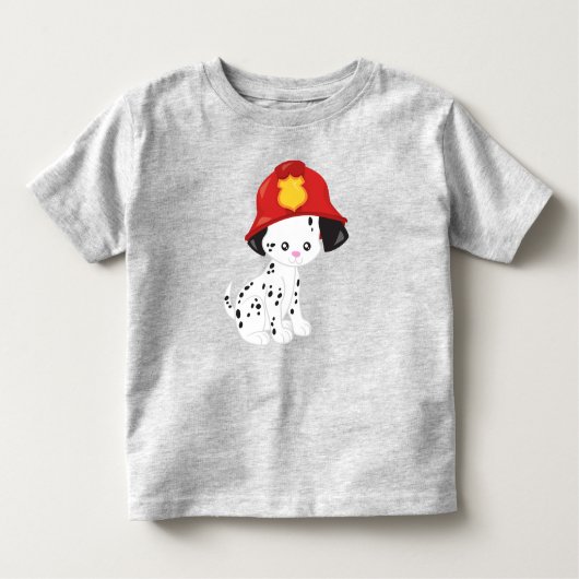 Brandweerman, Brandweerman, Dalmatiër, Schattigee  Kinder Shirts (Voorkant)