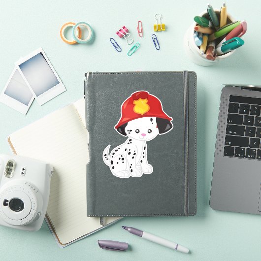 Brandweerman, Brandweerman, Dalmatiër, Schattigee  Sticker (iPad Cover)