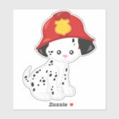 Brandweerman, Brandweerman, Dalmatiër, Schattigee Sticker (Vel)