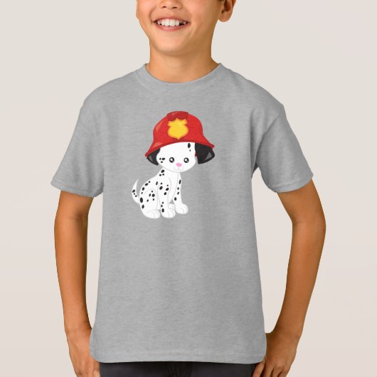 Brandweerman, Brandweerman, Dalmatiër, Schattigee  T-shirt (Voorkant)