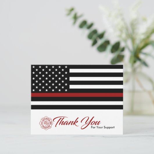 Brandweerman / Brandweerman Dank u Briefkaart (Staand voorkant)