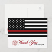 Brandweerman / Brandweerman Dank u Briefkaart (Voorkant / Achterkant)