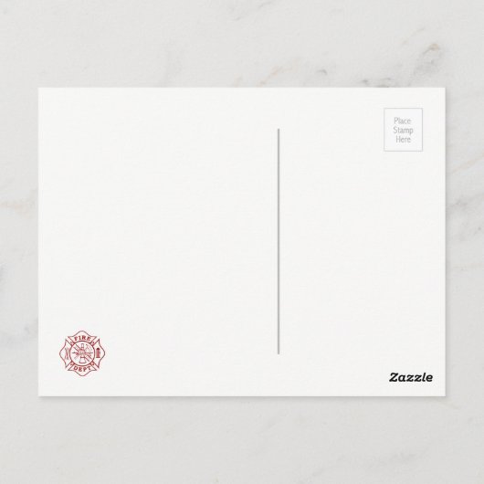 Brandweerman / Brandweerman Dank u Briefkaart (Achterkant)