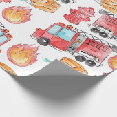 Brandweerman brandweerman kind verjaardagsverpakki cadeaupapier (Hoek)