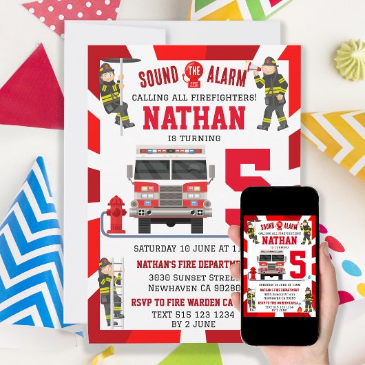 Brandweerman Brandweerman Verjaardag Brandweerwage Kaart