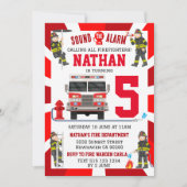 Brandweerman Brandweerman Verjaardag Brandweerwage Kaart (Voorkant)