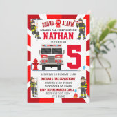 Brandweerman Brandweerman Verjaardag Brandweerwage Kaart (Staand voorkant)