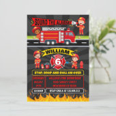 Brandweerman Brandweerman Verjaardag Brandweerwage Kaart (Staand voorkant)