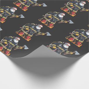 Brandweerman brandweerwagen kerstboom kerstman Ker Cadeaupapier